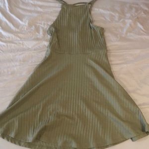 Olive green form fitting dress